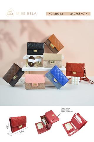 CARTEIRA VIRA BOLSINHA MISS BELA - MODELO EM COURINO SINTÉTICO - KIT COM 3 PEÇAS ( CORES VARIADAS )