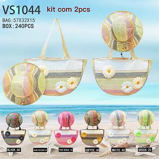 KIT BOLSA DE PRAIA MISS BELA - O KIT ACOMPANHA BOLSA E CHAPÉU.