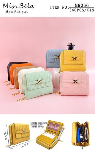 KIT Com 3 peca Carteira Feminina Cores aleatorio