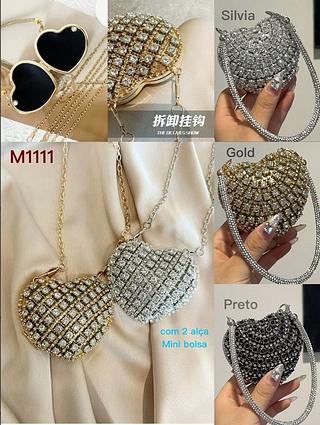MINI BAG STRASS FORMATO DE CORACAO