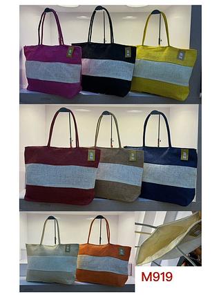 BOLSA DE JUTA C/ FECHO DE ZÍPER - MODE MISS BELA. ( KIT COM 3PCS, CORES VARIADAS )