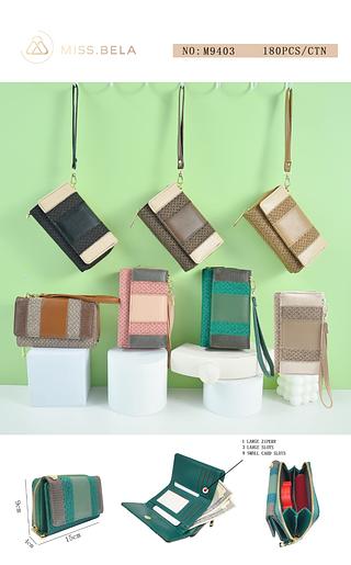 CARTEIRA MISS BELA - MODELO EM COURINO SINTÉTICO C/ ALÇA DE MÃO - KIT COM 3 PEÇAS ( CORES VARIADAS )