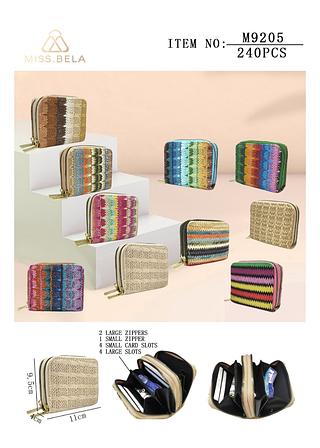 KIT Com 3 peca Carteira Feminina Cores aleatorio