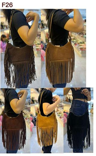 BOLSA DE FRANJA - MODELO EM CAMURÇA