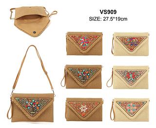 BOLSINHA DE PALHA COM APLIQUE