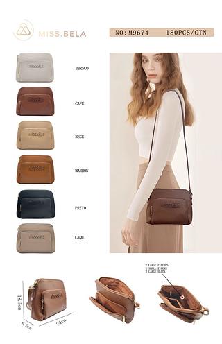 BOLSA MISS BELA EM COURINO SINTÉTICO