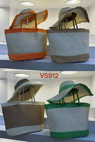 KIT BOLSA MISS BELA - BOLSA E CHAPÉU DE PALHA.