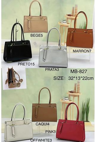 BOLSA EM COURINO SINTÉTICO COM ALÇA DE MÃO E ALÇA TRANSVERSAL REMOVÍVEL