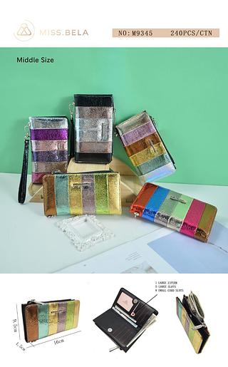 KIT 3 PEÇAS CARTEIRA MISS BELA - MODELO EM COURINO SINTÉTICO ( CORES VARIADAS )