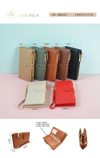 KIT 3 PCS CARTEIRA MISS BELA - ( CORES VARIADAS )