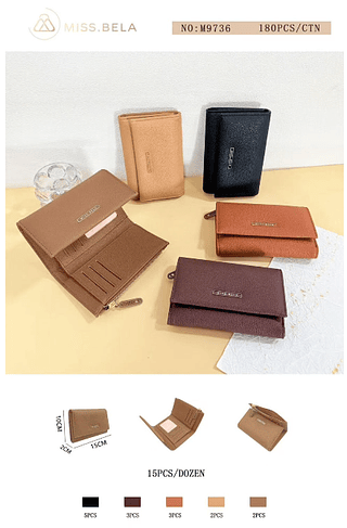 carteira feminina -kit 3 pcs