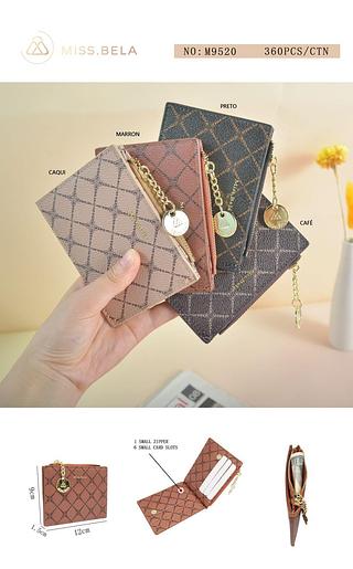 KIT 3 PCS PORTA CARTÃO MISS BELA — MODELO EM COURINO SINTÉTICO. — CORES VARIADAS.