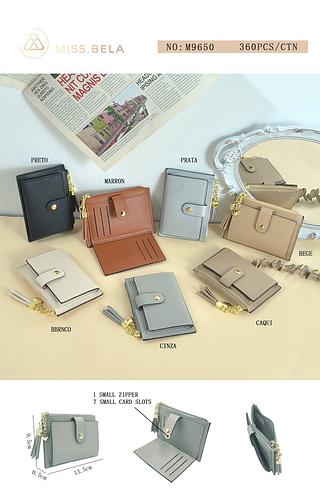 KIT 3 PEÇAS CARTEIRA/PORTA CARTÃO MISS BELA - ( CORES VARIADAS )