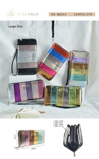 KIT 3 PEÇAS CARTEIRA MISS BELA - MODELO EM COURINO SINTÉTICO ( CORES VARIADAS )