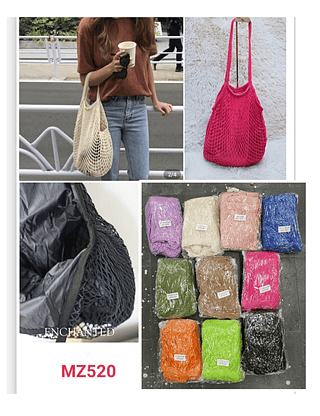 KIT 3 PCS BOLSA DE REDINHA MISS BELA ( CORES VARIADAS )