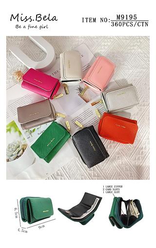 KIT Com 3 peca Carteira Feminina Cores aleatorio