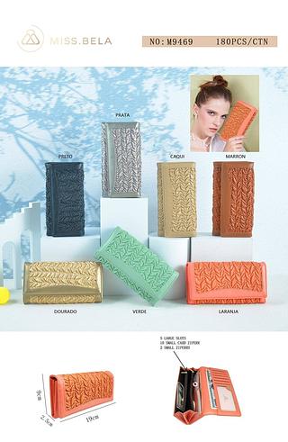 KIT 3 PEÇAS CARTEIRA MISS BELA - MODELO EM COURINO SINTÉTICO ( CORES VARIADAS )