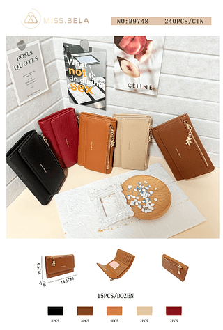 carteira feminina - kit de 3 pcs