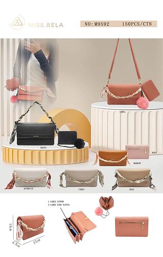 KIT BOLSA E CARTEIRA MISS BELA - MODELO EM COURINO SINTÉTICO