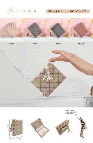 KIT 3 PEÇAS CARTEIRA MISS BELA - MODELO EM COURINO SINTÉTICO ( CORES VARIADAS )