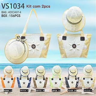 KIT BOLSA DE PRAIA MISS BELA - O KIT ACOMPANHA BOLSA E CHAPÉU.