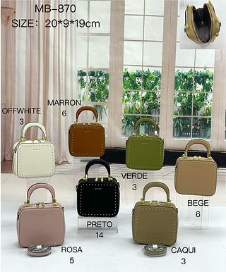 BOLSA ESTOLO BAÚ MISS BELA - MODELO EM COURINO SINTÉTICO.