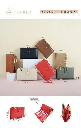 KIT 3 PEÇAS CARTEIRA MISS BELA - ( CORES VARIADAS )