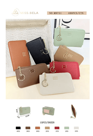 carteira feminina - kit 3 pcs