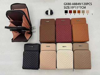 KIT 3 PEÇAS BOLSA PORTA CELULAR EM COURINO SINTÉTICO ( CORES VARIADAS )