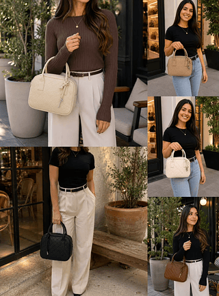 BOLSA CORINO QUADRICULADO
