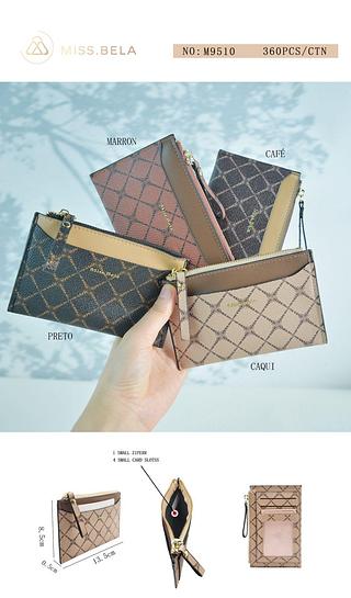 KIT 3 PEÇAS PORTA CARTÃO MISS BELA - MODELO EM COURINO SINTÉTICO ( CORES VARIADAS )