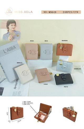 KIT 3 PEÇAS CARTEIRA MISS BELA - MODELO EM COURINO SINTÉTICO ( CORES VARIADAS )