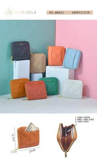 KIT 3 PEÇAS CARTEIRA MISS BELA - MODELO EM COURINO SINTÉTICO ( CORES VARIADAS )