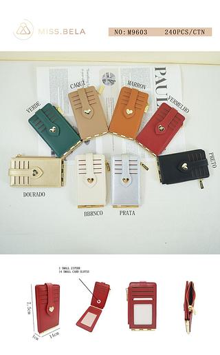 KIT 3 PEÇAS PORTA CARTÃO MISS BELA - MODELO EM COURINO SINTÉTICO ( CORES VARIADAS )