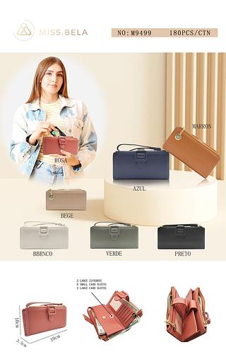 KIT 3 PEÇAS CARTEIRA MISS BELA - MODELO ACOMPANHA ALÇA DE MÃO REMOVÍVEL.