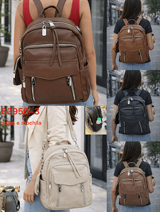 MOCHILA COURO SINTETICO