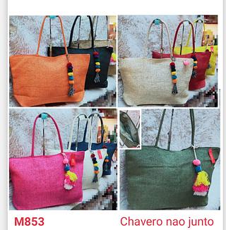 Kit com 3 peça Bolsa praia Feminina Cores varias