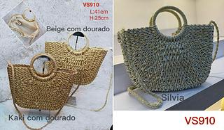 BOLSA DE PALHA MEIA LUA METALIZADA