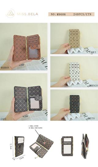 KIT 3 PEÇAS PORTA CARTÃO MISS BELA - MODELO EM COURINO SINTÉTICO ( CORES VARIADAS )