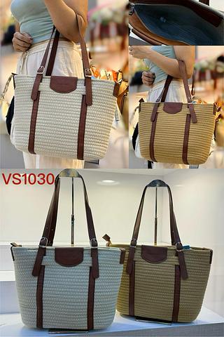 BOLSA DE PALHA C/ ALÇA EM COURINO SINTÉTICO - MODELO MISS BELA