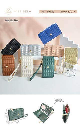 KIT 3 PEÇAS CARTEIRA MISS BELA - MODELO EM COURINO SINTÉTICO ( CORES VARIADAS )