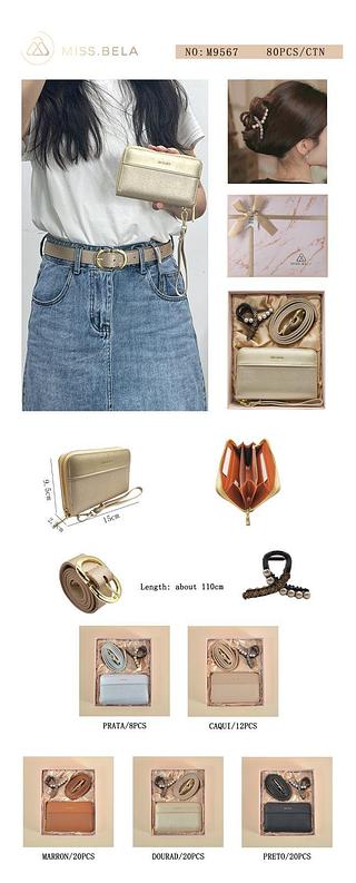 KIT CARTEIRA, CINTO E PRESILHA - MODELO MISS BELA.