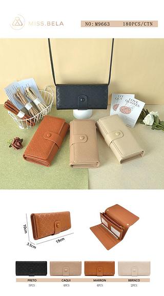 KIT 3 PEÇAS CARTEIRA VIRA BOLSA MISS BELA - ( CORES VARIADAS )