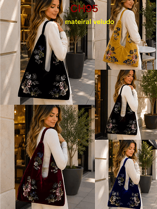 BOLSA FEMININA DE VELUDO