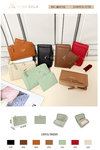 carteira feminina- kit 3 pcs