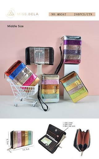 KIT 3 PEÇAS CARTEIRA MISS BELA - MODELO EM COURINO SINTÉTICO ( CORES VARIADAS )